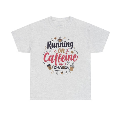 Caffeine & Chaos Tee, Coffee Lover Gift, Unisex Cotton T-Shirt, Funny Quote Shirt, Casual Wear, Birthday Gift, Unique Design
