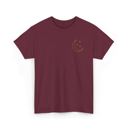 Crescent Dreams Embroidered T-Shirt – Minimal Lunar