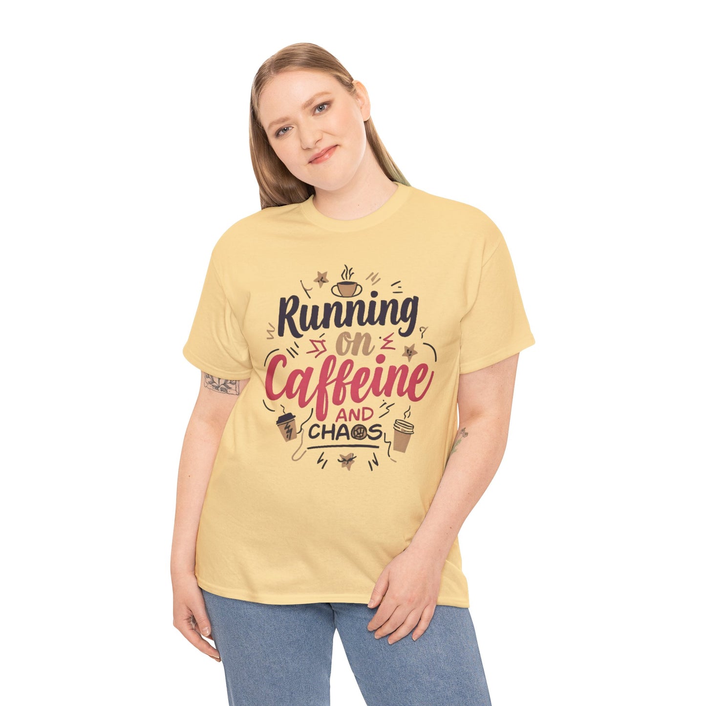 Caffeine & Chaos Tee, Coffee Lover Gift, Unisex Cotton T-Shirt, Funny Quote Shirt, Casual Wear, Birthday Gift, Unique Design