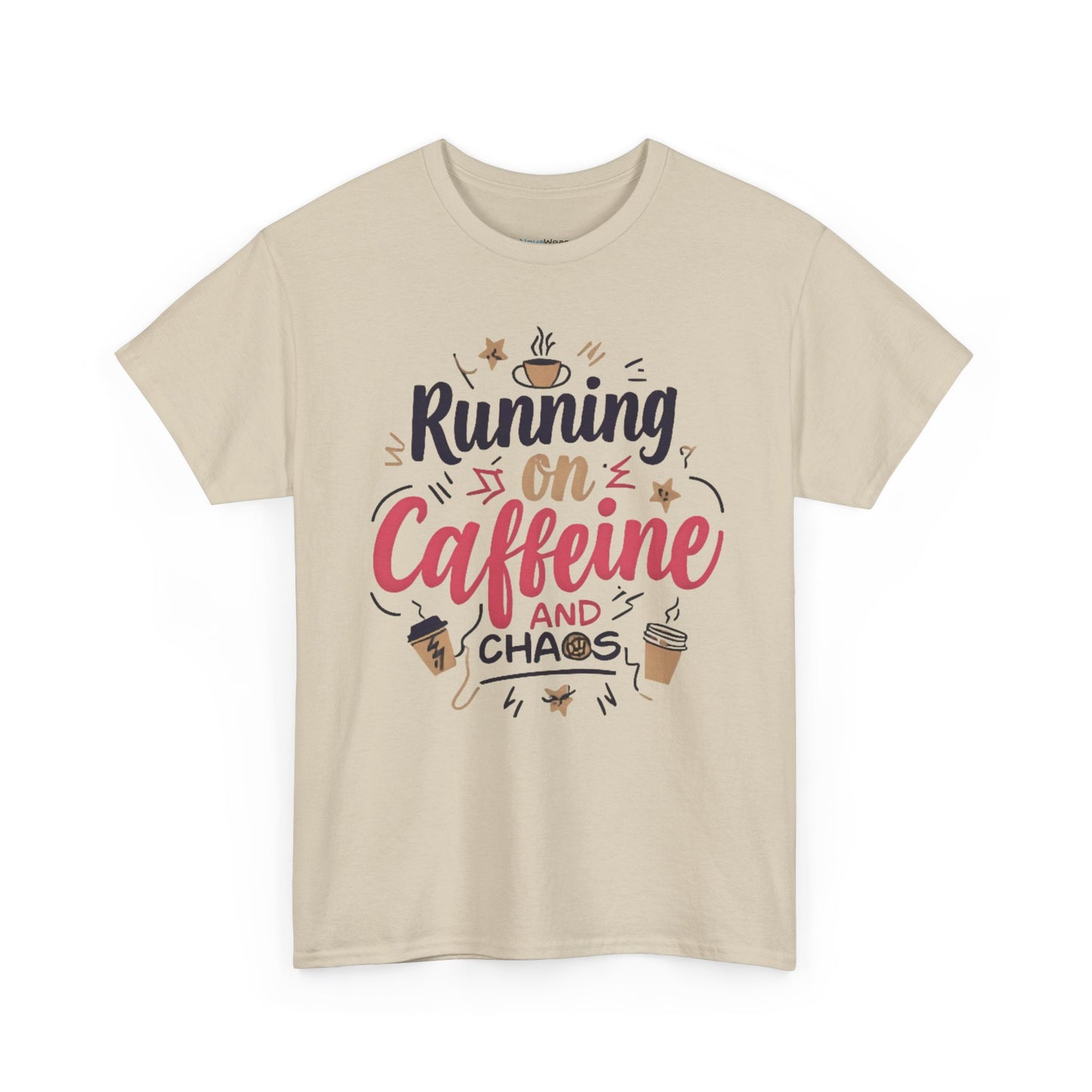 Caffeine & Chaos Tee, Coffee Lover Gift, Unisex Cotton T-Shirt, Funny Quote Shirt, Casual Wear, Birthday Gift, Unique Design
