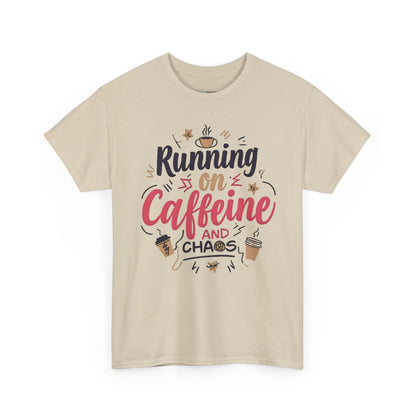 Caffeine & Chaos Tee, Coffee Lover Gift, Unisex Cotton T-Shirt, Funny Quote Shirt, Casual Wear, Birthday Gift, Unique Design