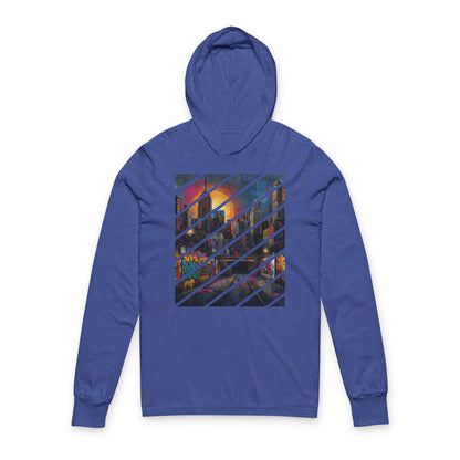 Urban Sunset Graffiti Hoodie – Street Art-Inspired Long Sleeve