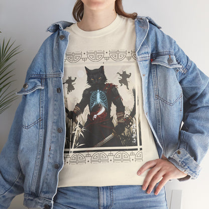 Warrior Spirit T-Shirt – Feline Samurai Art