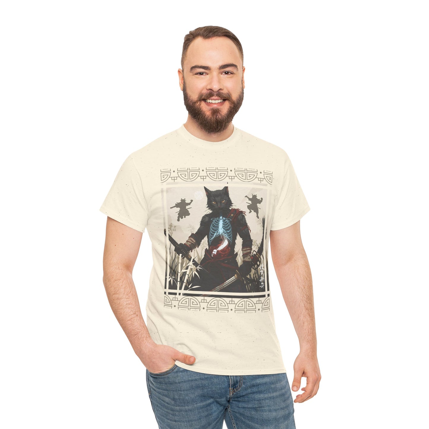 Warrior Spirit T-Shirt – Feline Samurai Art