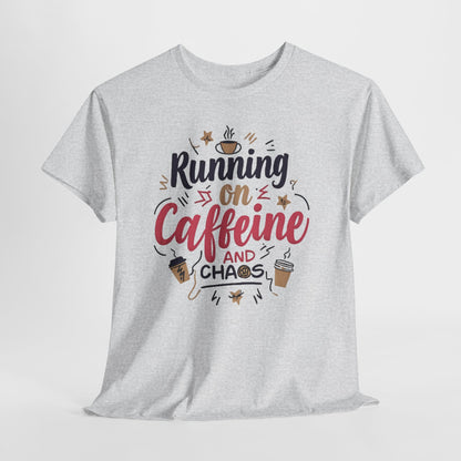 Caffeine & Chaos Tee, Coffee Lover Gift, Unisex Cotton T-Shirt, Funny Quote Shirt, Casual Wear, Birthday Gift, Unique Design