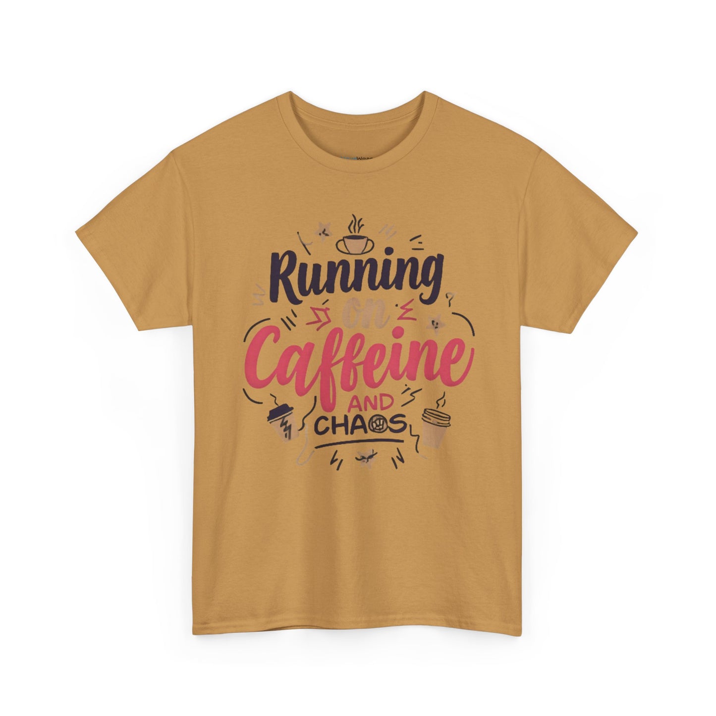Caffeine & Chaos Tee, Coffee Lover Gift, Unisex Cotton T-Shirt, Funny Quote Shirt, Casual Wear, Birthday Gift, Unique Design