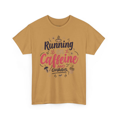 Caffeine & Chaos Tee, Coffee Lover Gift, Unisex Cotton T-Shirt, Funny Quote Shirt, Casual Wear, Birthday Gift, Unique Design