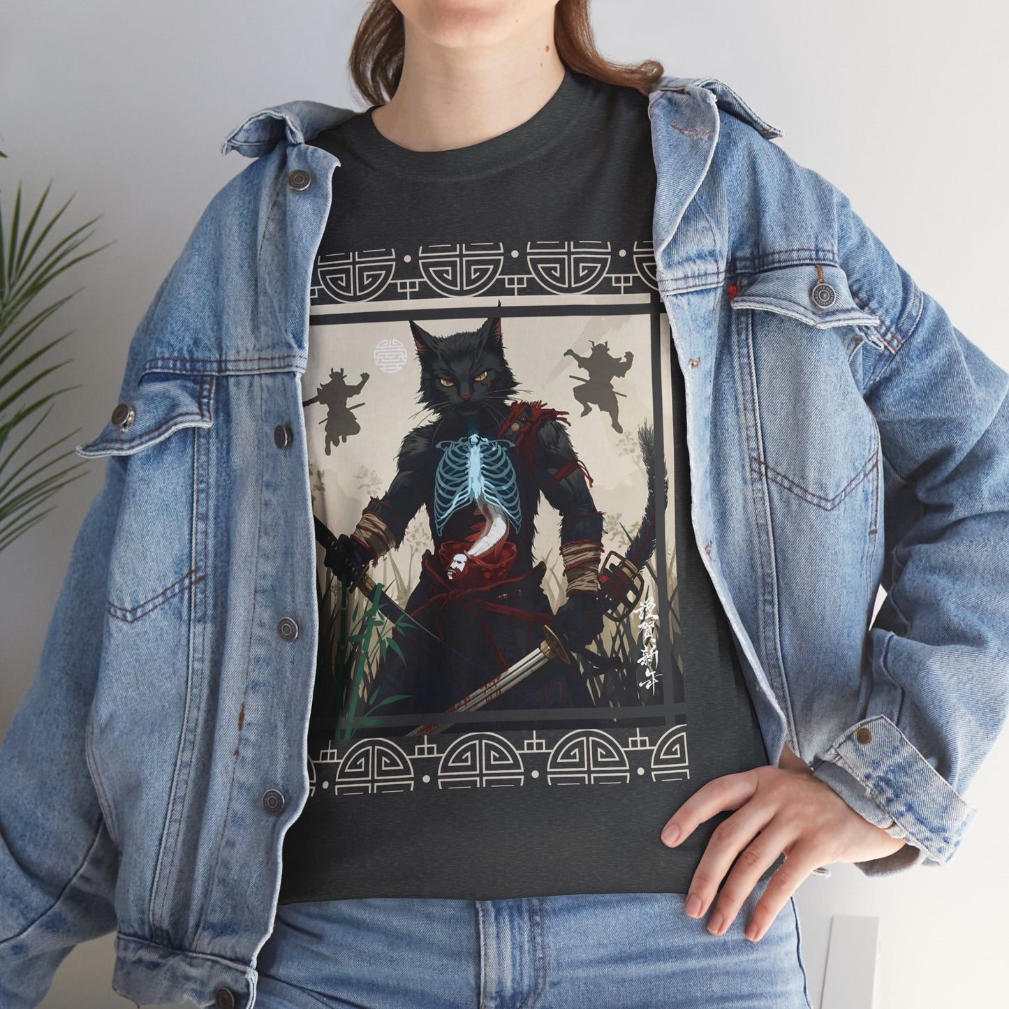 Warrior Spirit T-Shirt – Feline Samurai Art