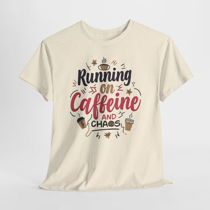Caffeine & Chaos Tee, Coffee Lover Gift, Unisex Cotton T-Shirt, Funny Quote Shirt, Casual Wear, Birthday Gift, Unique Design