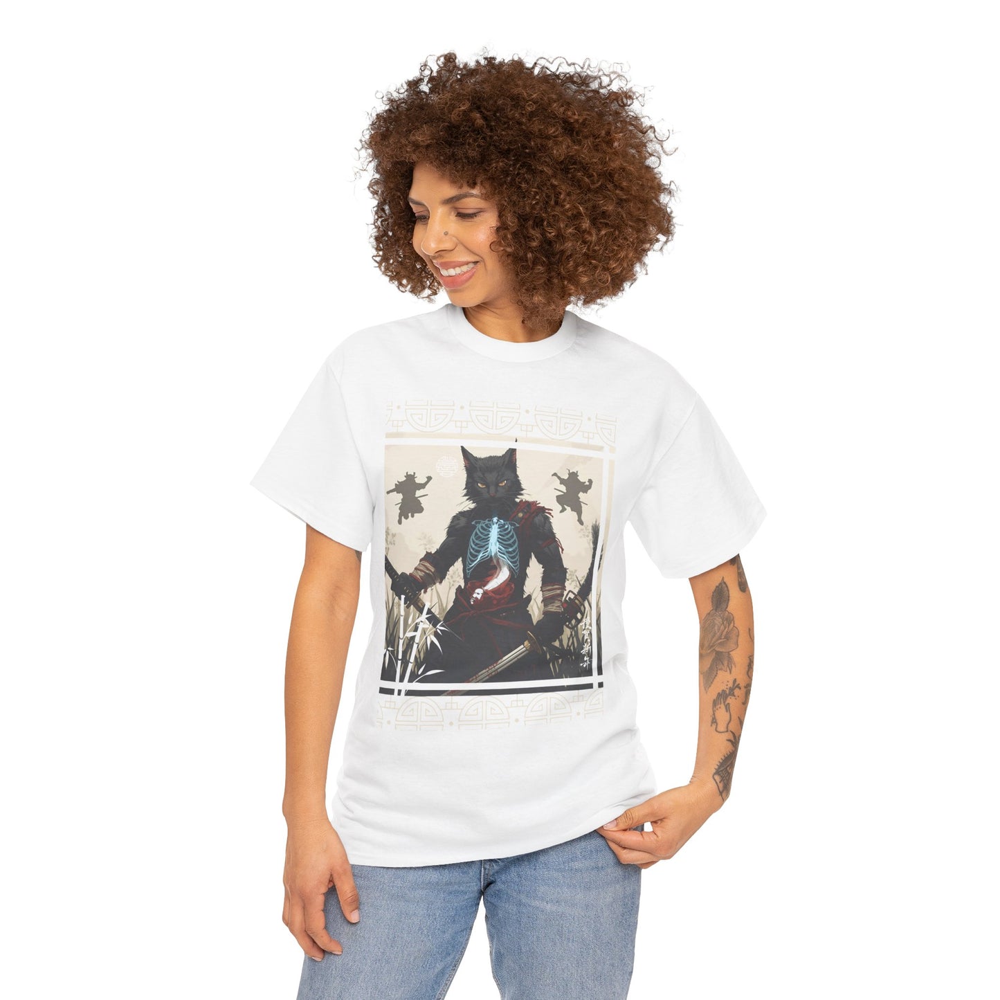 Warrior Spirit T-Shirt – Feline Samurai Art
