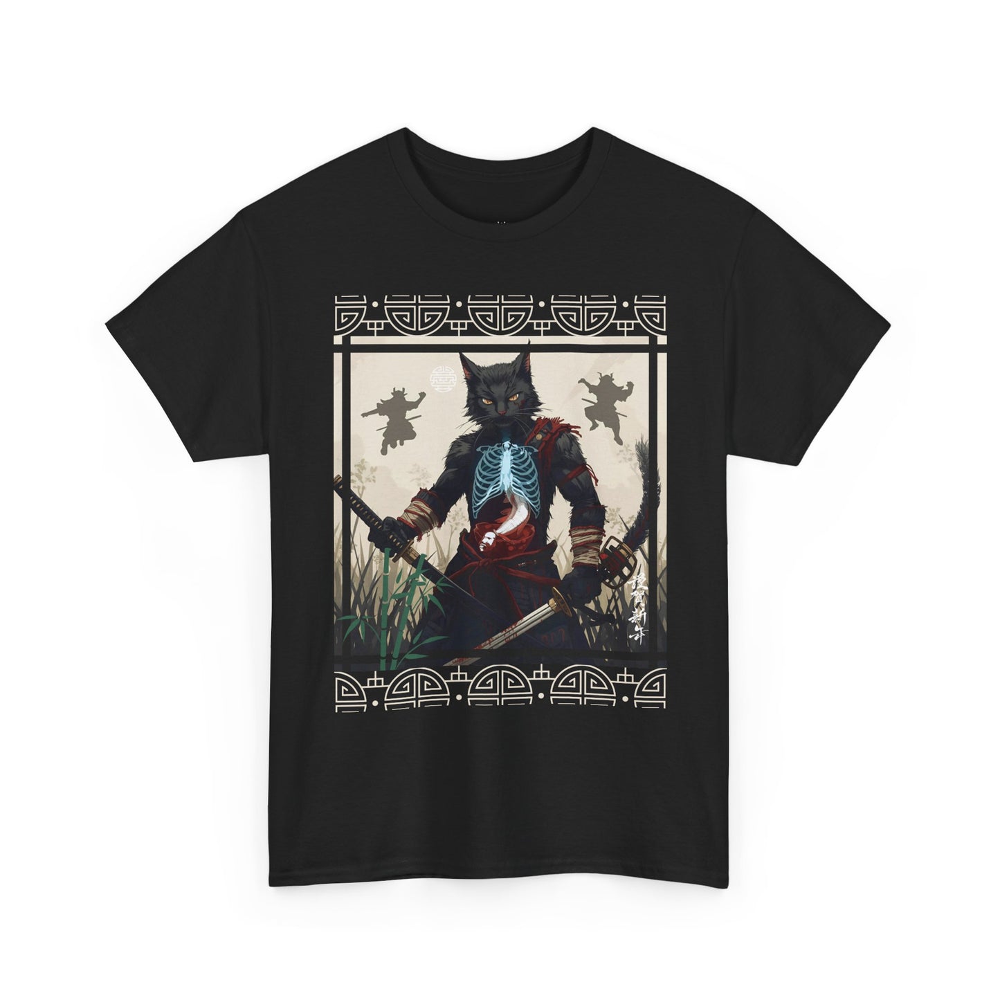 Warrior Spirit T-Shirt – Feline Samurai Art