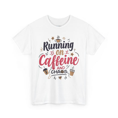 Caffeine & Chaos Tee, Coffee Lover Gift, Unisex Cotton T-Shirt, Funny Quote Shirt, Casual Wear, Birthday Gift, Unique Design