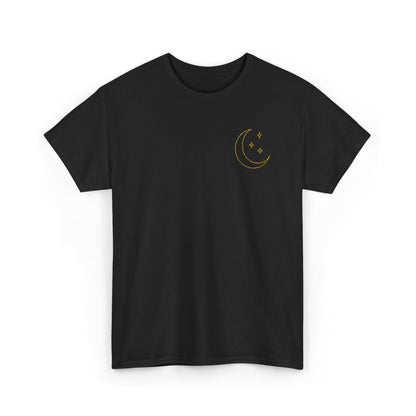 Crescent Dreams Embroidered T-Shirt – Minimal Lunar