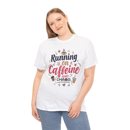 Caffeine & Chaos Tee, Coffee Lover Gift, Unisex Cotton T-Shirt, Funny Quote Shirt, Casual Wear, Birthday Gift, Unique Design