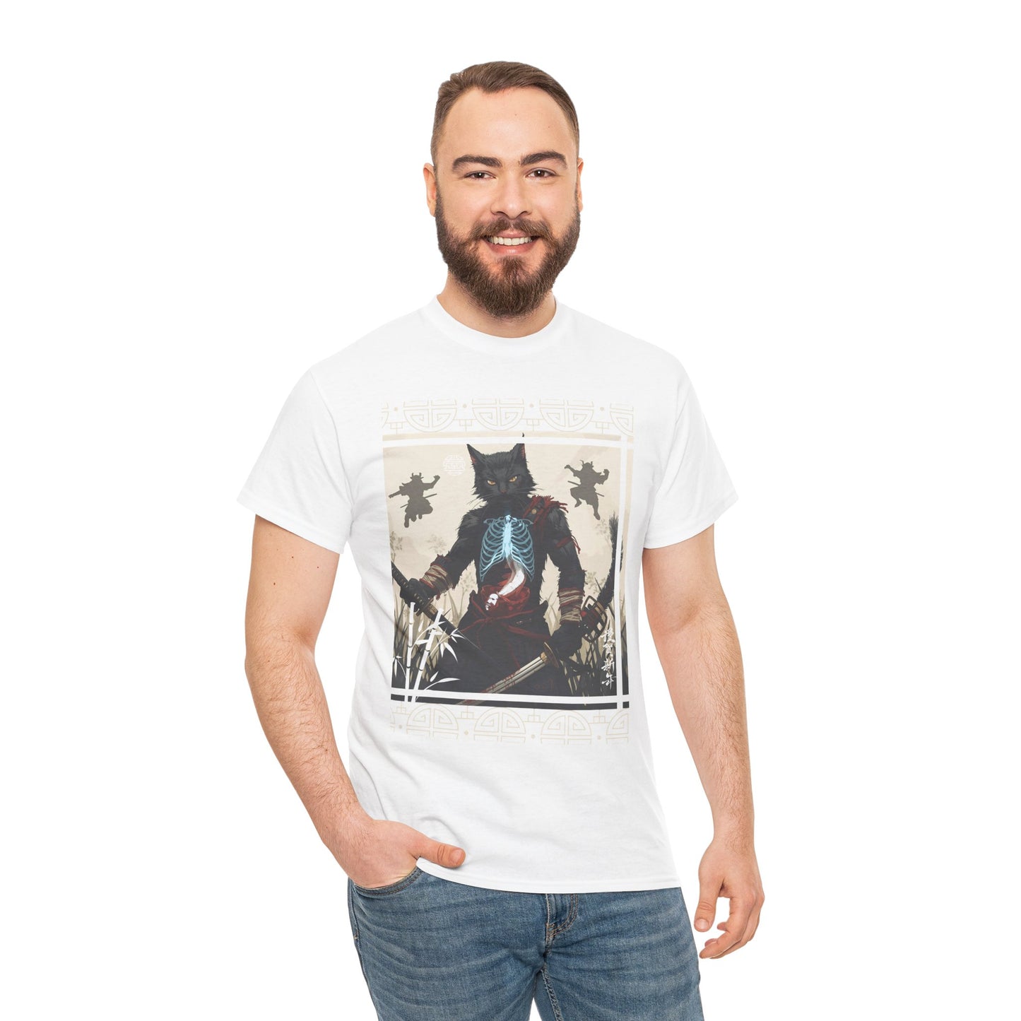 Warrior Spirit T-Shirt – Feline Samurai Art