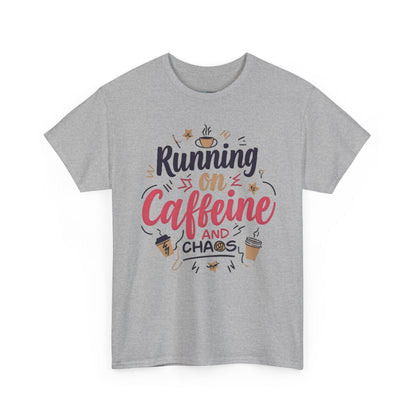 Caffeine & Chaos Tee, Coffee Lover Gift, Unisex Cotton T-Shirt, Funny Quote Shirt, Casual Wear, Birthday Gift, Unique Design