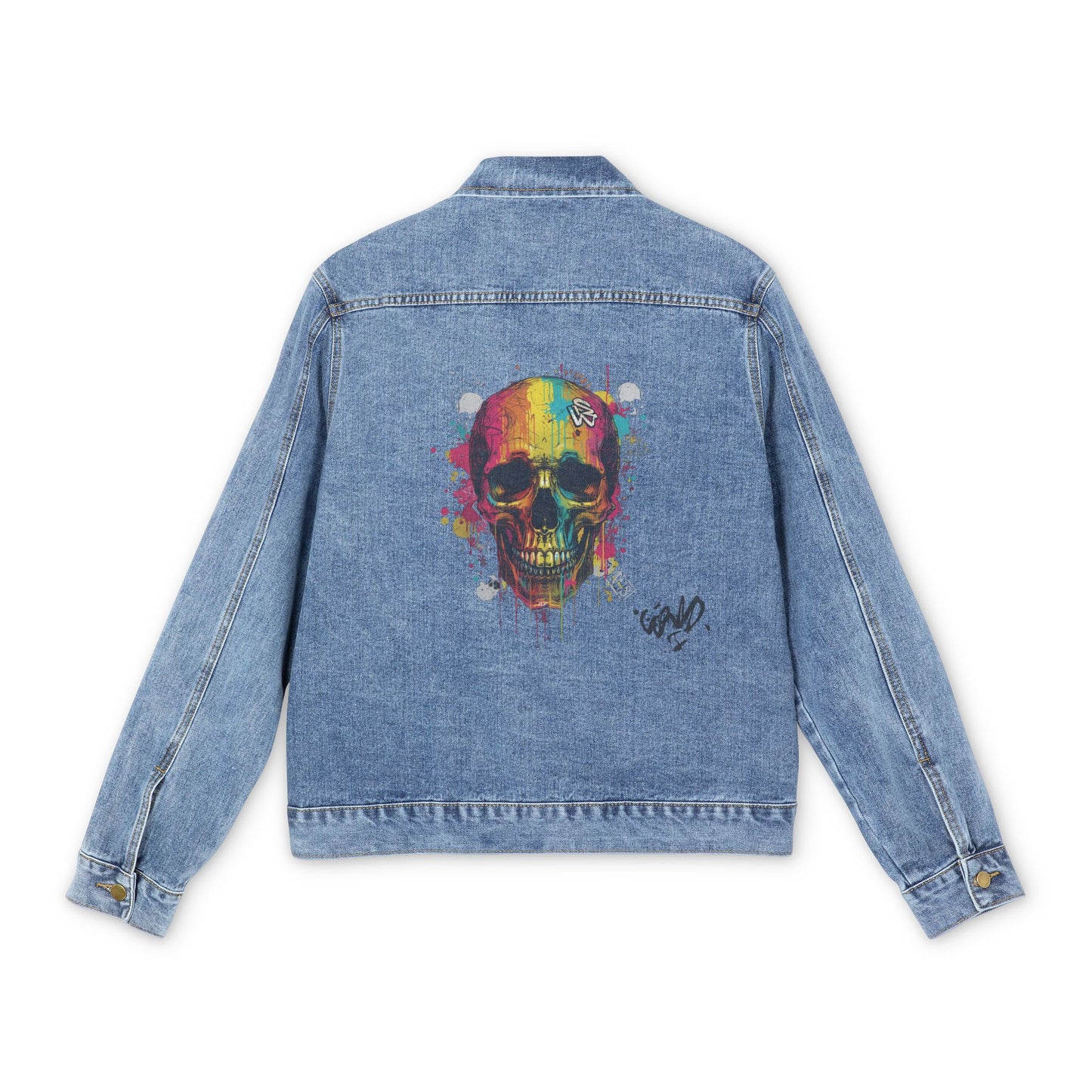 Chromatic Skull | Abstract Art Denim Jacket
