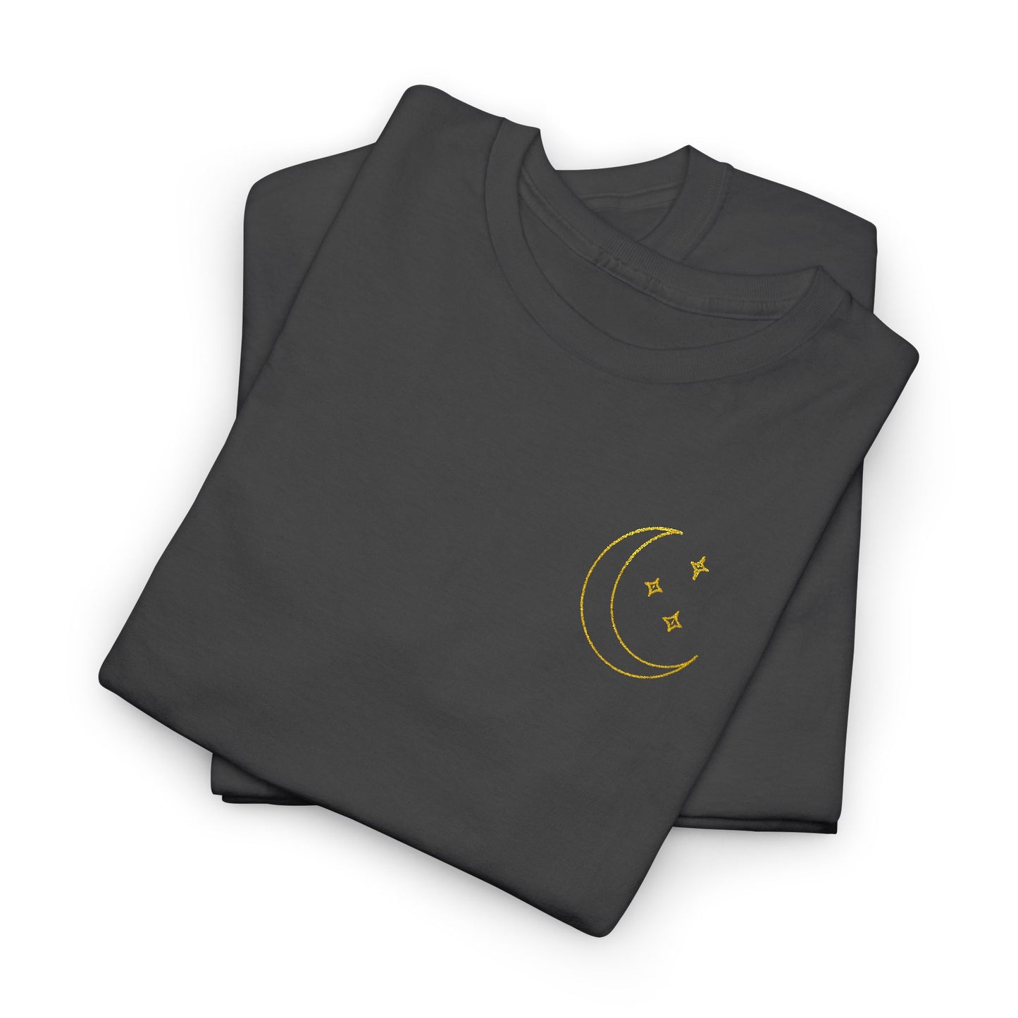 Crescent Dreams Embroidered T-Shirt – Minimal Lunar