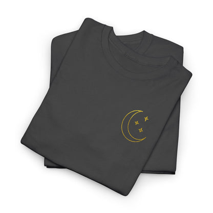 Crescent Dreams Embroidered T-Shirt – Minimal Lunar