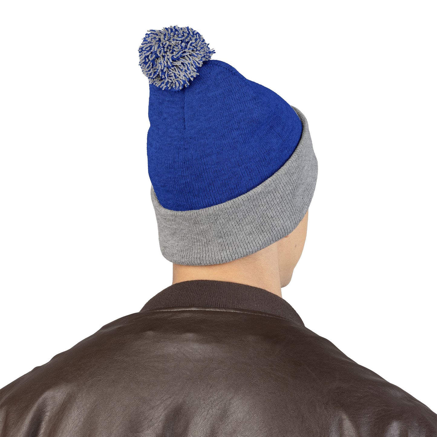 Cozy Soul Pom-Pom Beanie – Embroidered Knit Hat