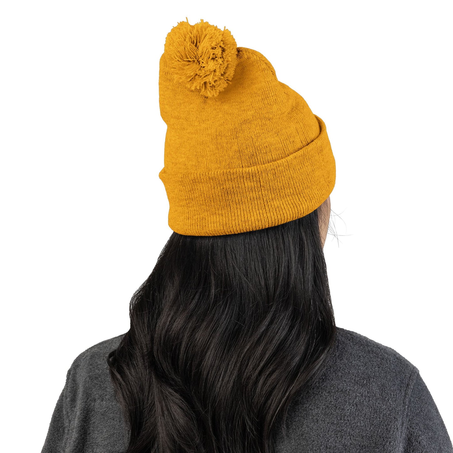 Cozy Soul Pom-Pom Beanie – Embroidered Knit Hat