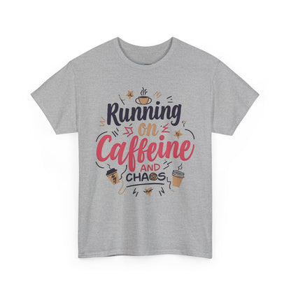 Caffeine & Chaos Tee, Coffee Lover Gift, Unisex Cotton T-Shirt, Funny Quote Shirt, Casual Wear, Birthday Gift, Unique Design