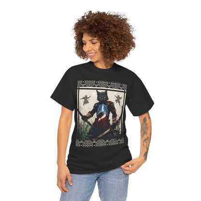 Warrior Spirit T-Shirt – Feline Samurai Art