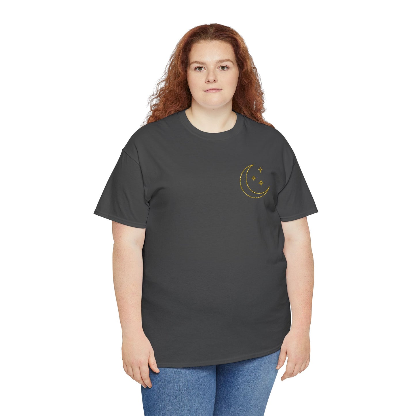 Crescent Dreams Embroidered T-Shirt – Minimal Lunar