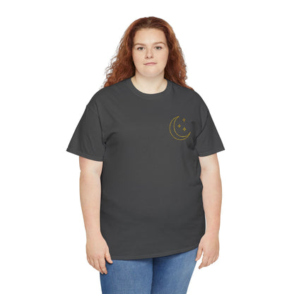 Crescent Dreams Embroidered T-Shirt – Minimal Lunar