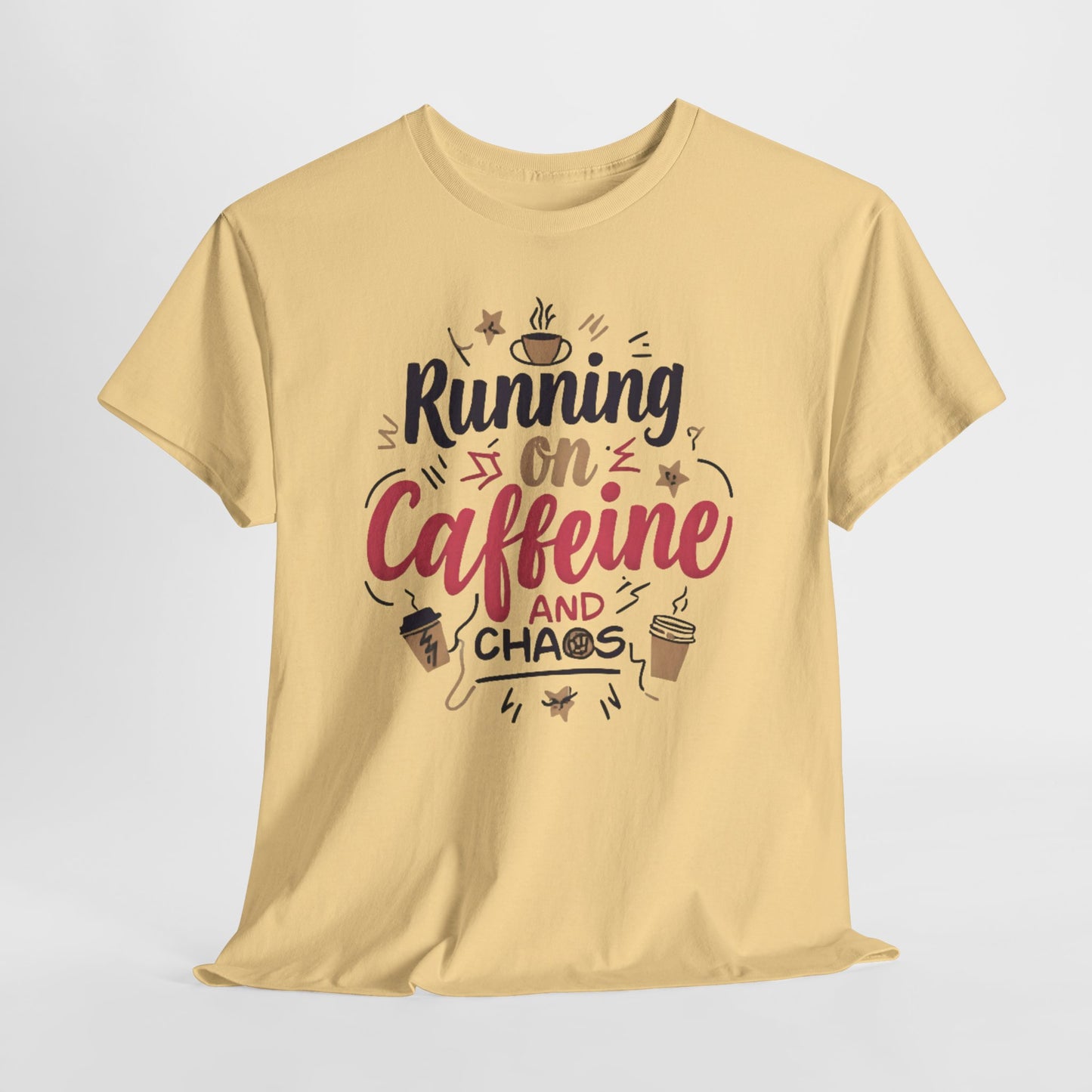 Caffeine & Chaos Tee, Coffee Lover Gift, Unisex Cotton T-Shirt, Funny Quote Shirt, Casual Wear, Birthday Gift, Unique Design