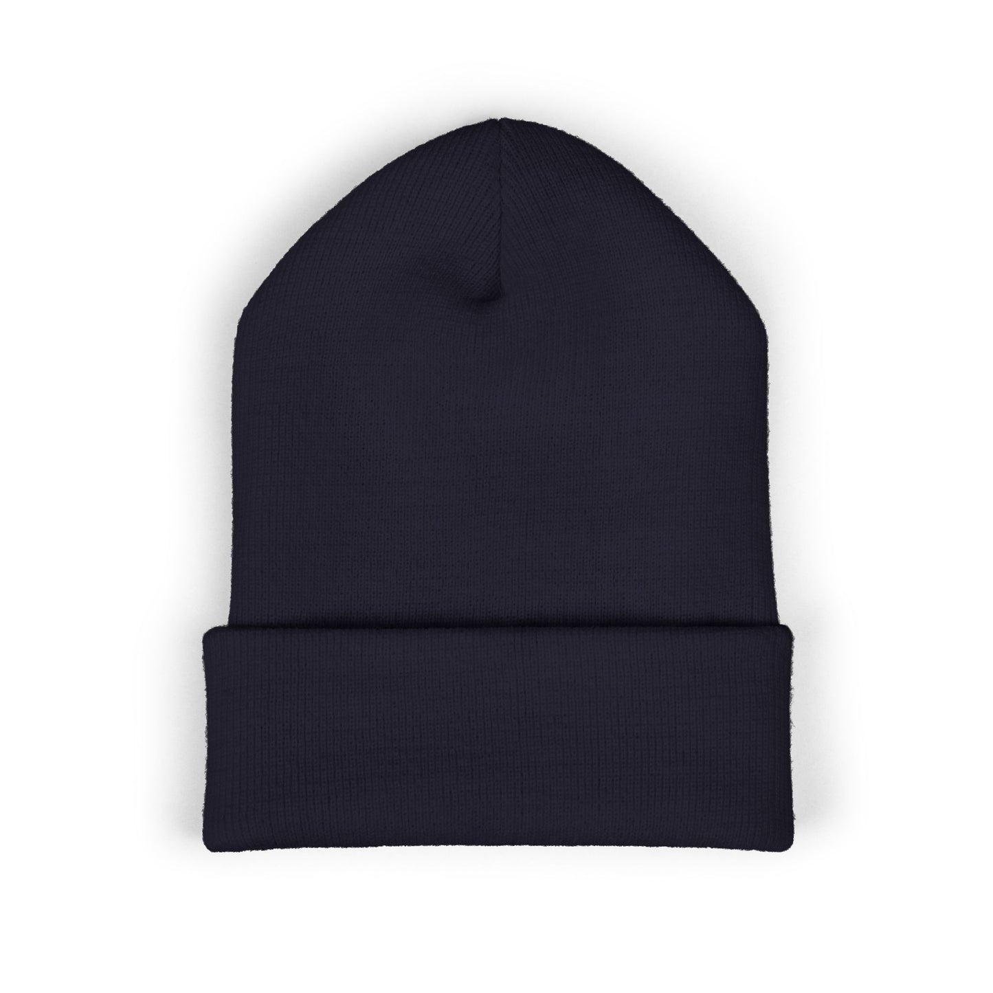 Golden Crescent Beanie – Embroidered Minimal