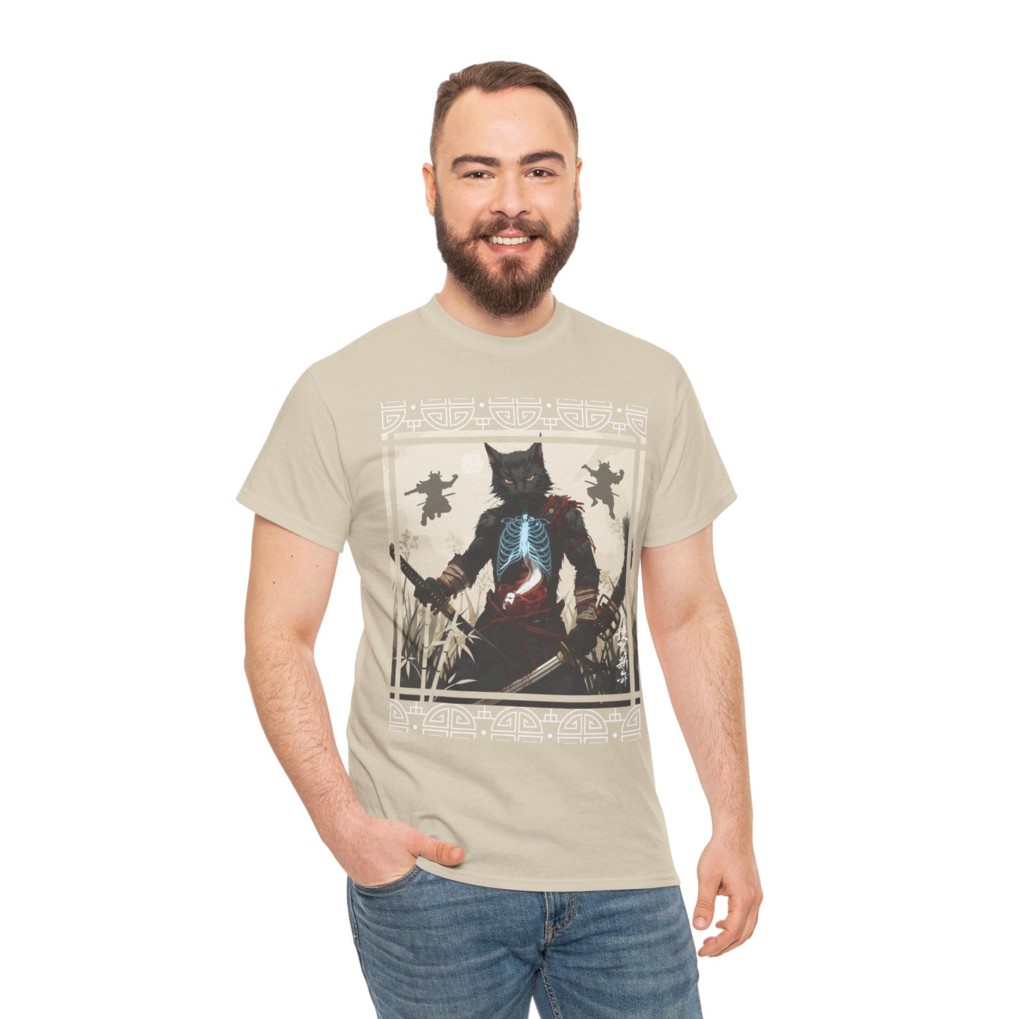 Warrior Spirit T-Shirt – Feline Samurai Art