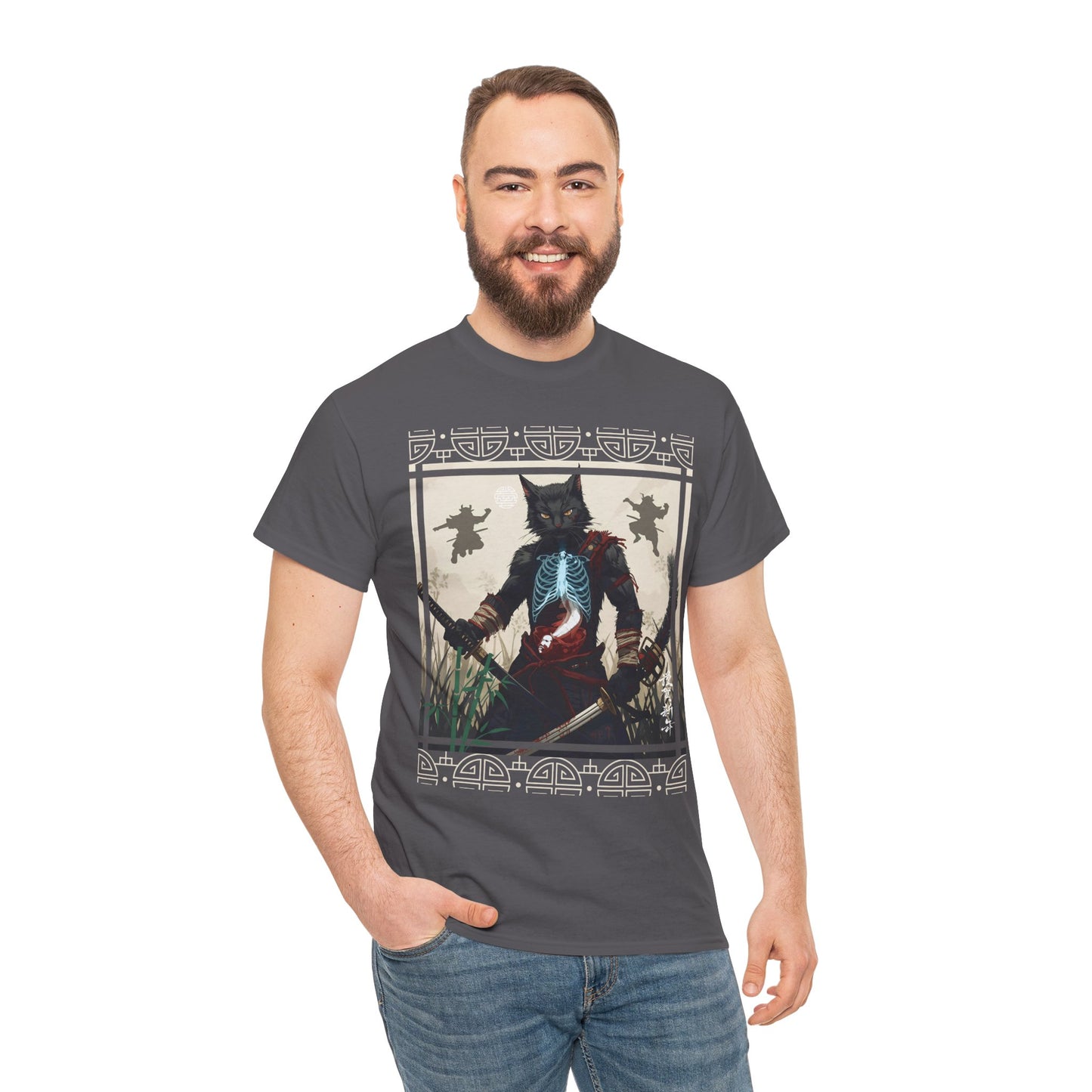 Warrior Spirit T-Shirt – Feline Samurai Art
