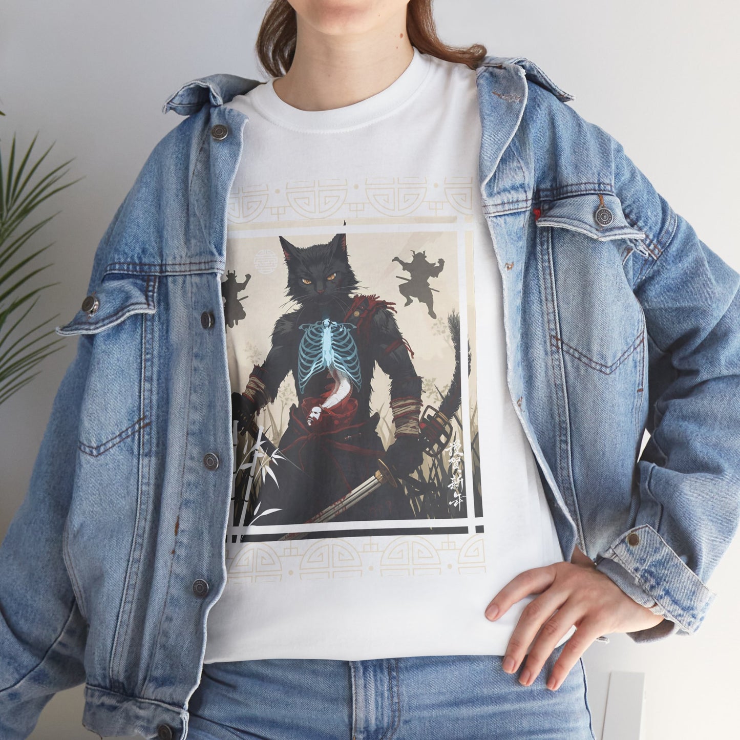 Warrior Spirit T-Shirt – Feline Samurai Art