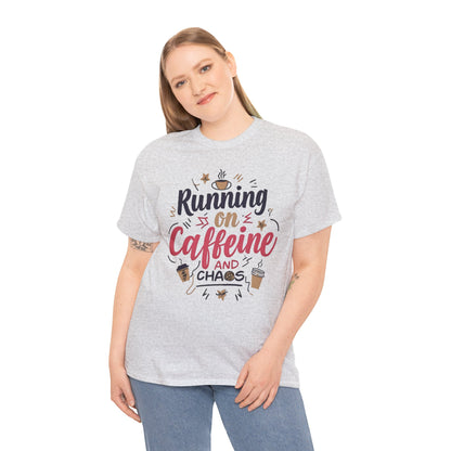 Caffeine & Chaos Tee, Coffee Lover Gift, Unisex Cotton T-Shirt, Funny Quote Shirt, Casual Wear, Birthday Gift, Unique Design