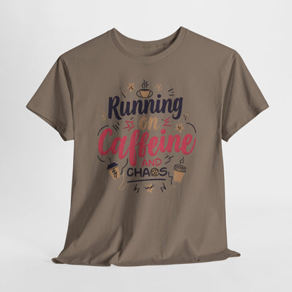 Caffeine & Chaos Tee, Coffee Lover Gift, Unisex Cotton T-Shirt, Funny Quote Shirt, Casual Wear, Birthday Gift, Unique Design