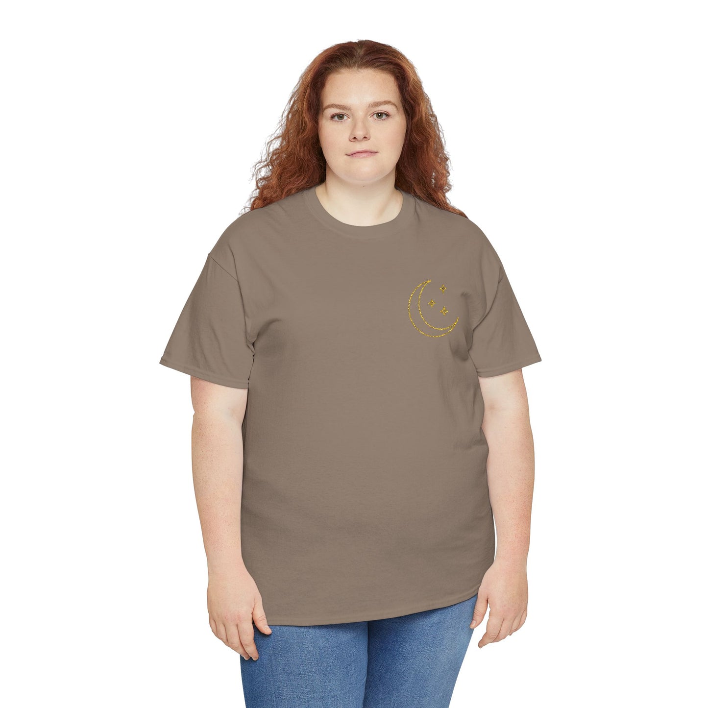 Crescent Dreams Embroidered T-Shirt – Minimal Lunar