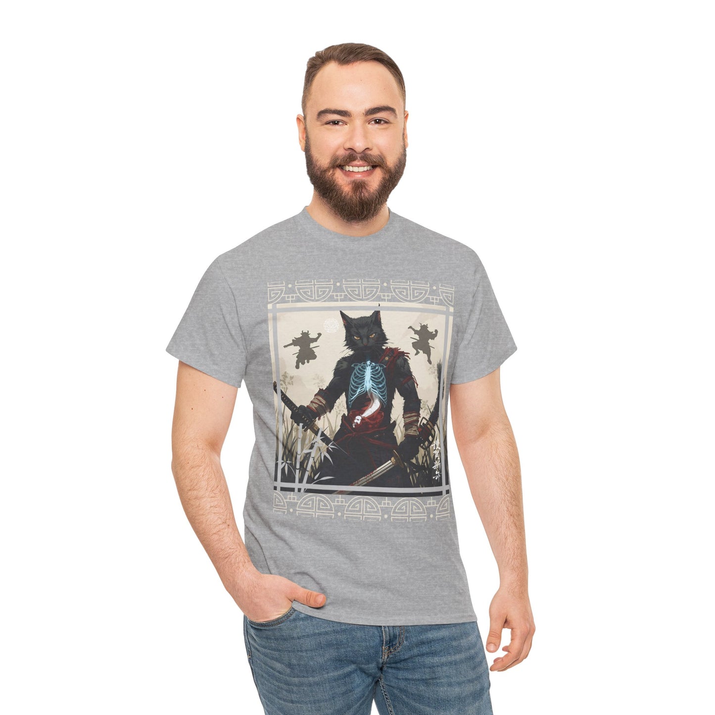 Warrior Spirit T-Shirt – Feline Samurai Art