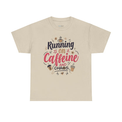 Caffeine & Chaos Tee, Coffee Lover Gift, Unisex Cotton T-Shirt, Funny Quote Shirt, Casual Wear, Birthday Gift, Unique Design