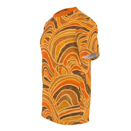 Retro Terrain T-Shirt – Warm Earth-Tone Pattern