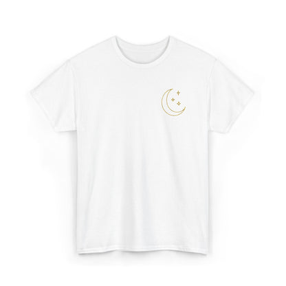 Crescent Dreams Embroidered T-Shirt – Minimal Lunar
