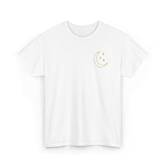 Crescent Dreams Embroidered T-Shirt – Minimal Lunar