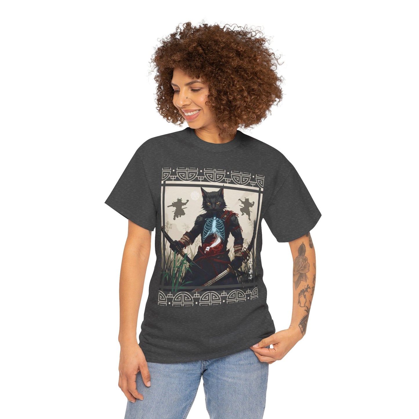 Warrior Spirit T-Shirt – Feline Samurai Art