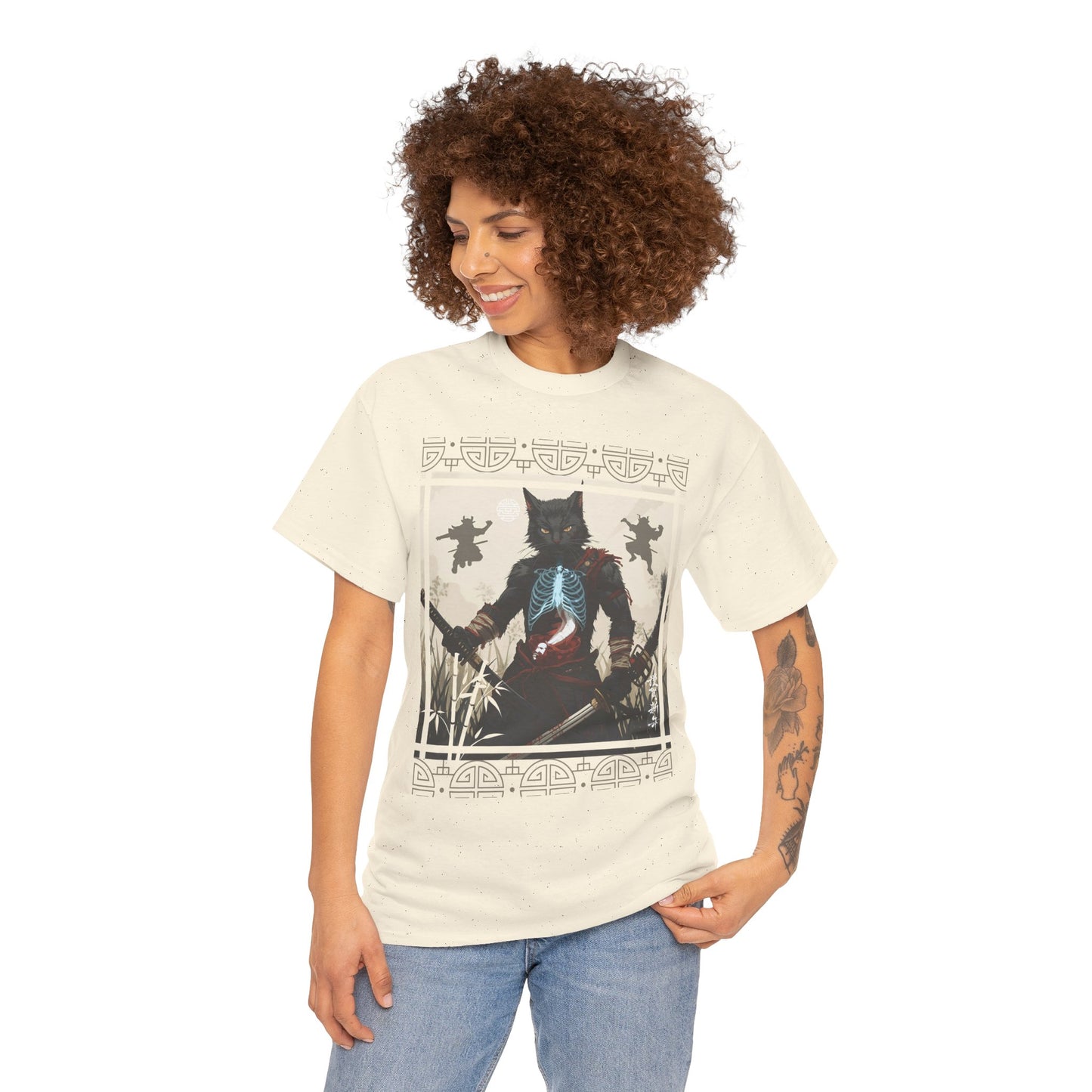 Warrior Spirit T-Shirt – Feline Samurai Art