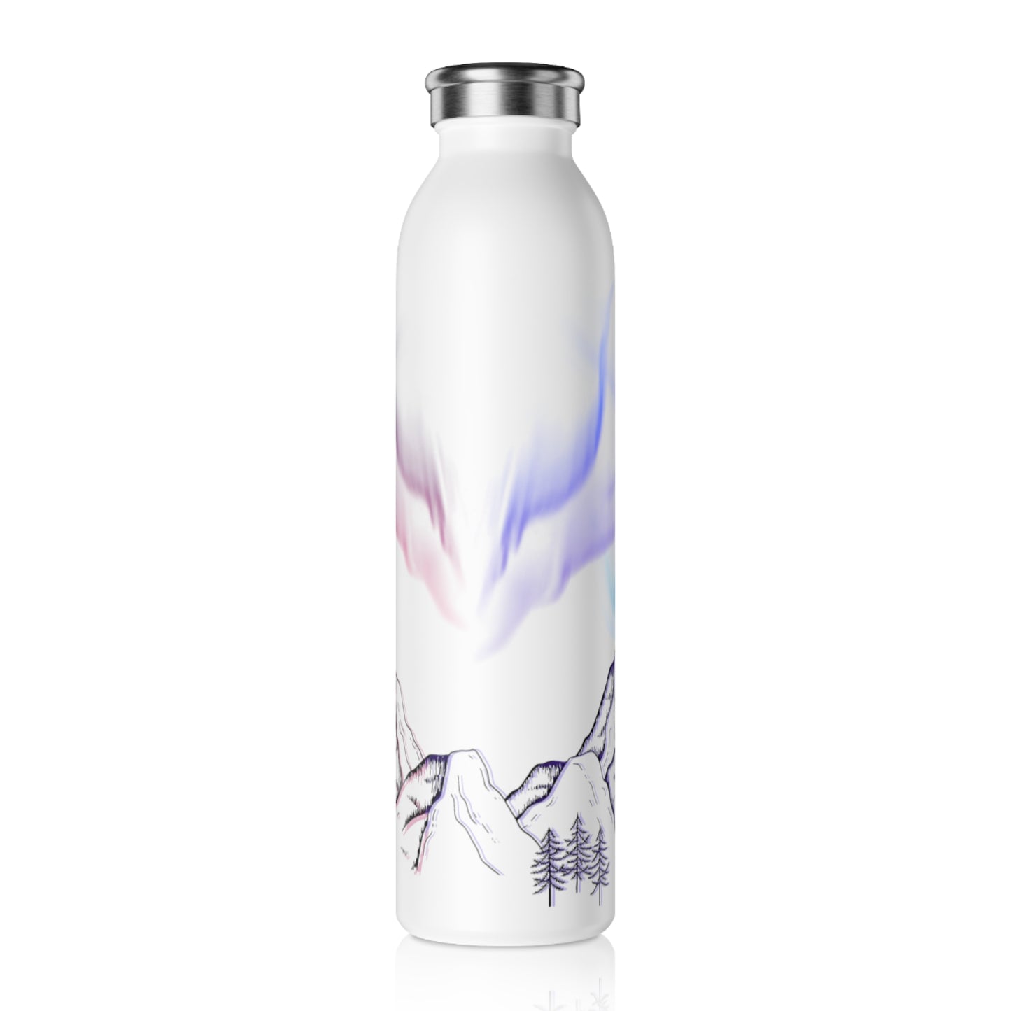 Mountain Aura Slim Water Bottle, Eco-Friendly Insulated Bottle, Adventure Water Bottle, Gift for Hikers, Travel Mug