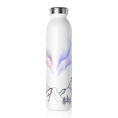Mountain Aura Slim Water Bottle, Eco-Friendly Insulated Bottle, Adventure Water Bottle, Gift for Hikers, Travel Mug