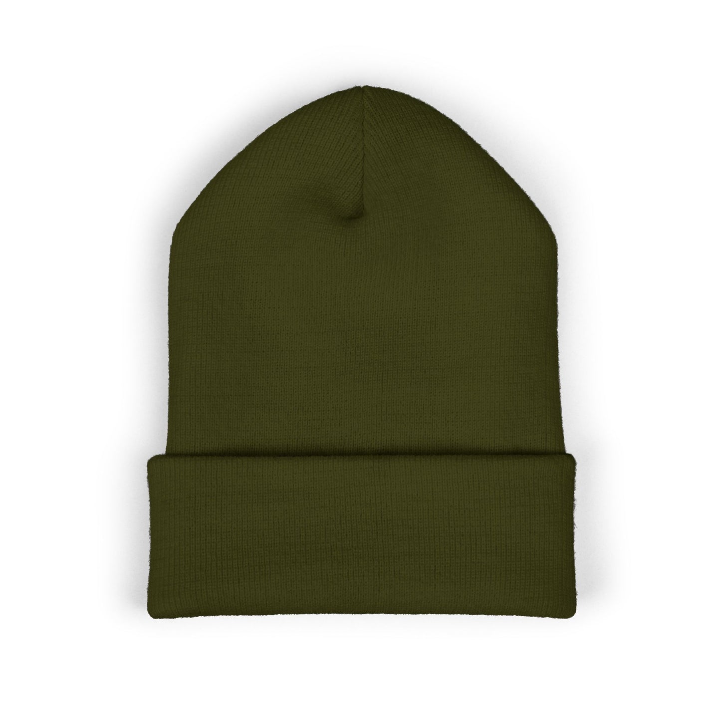 Golden Crescent Beanie – Embroidered Minimal