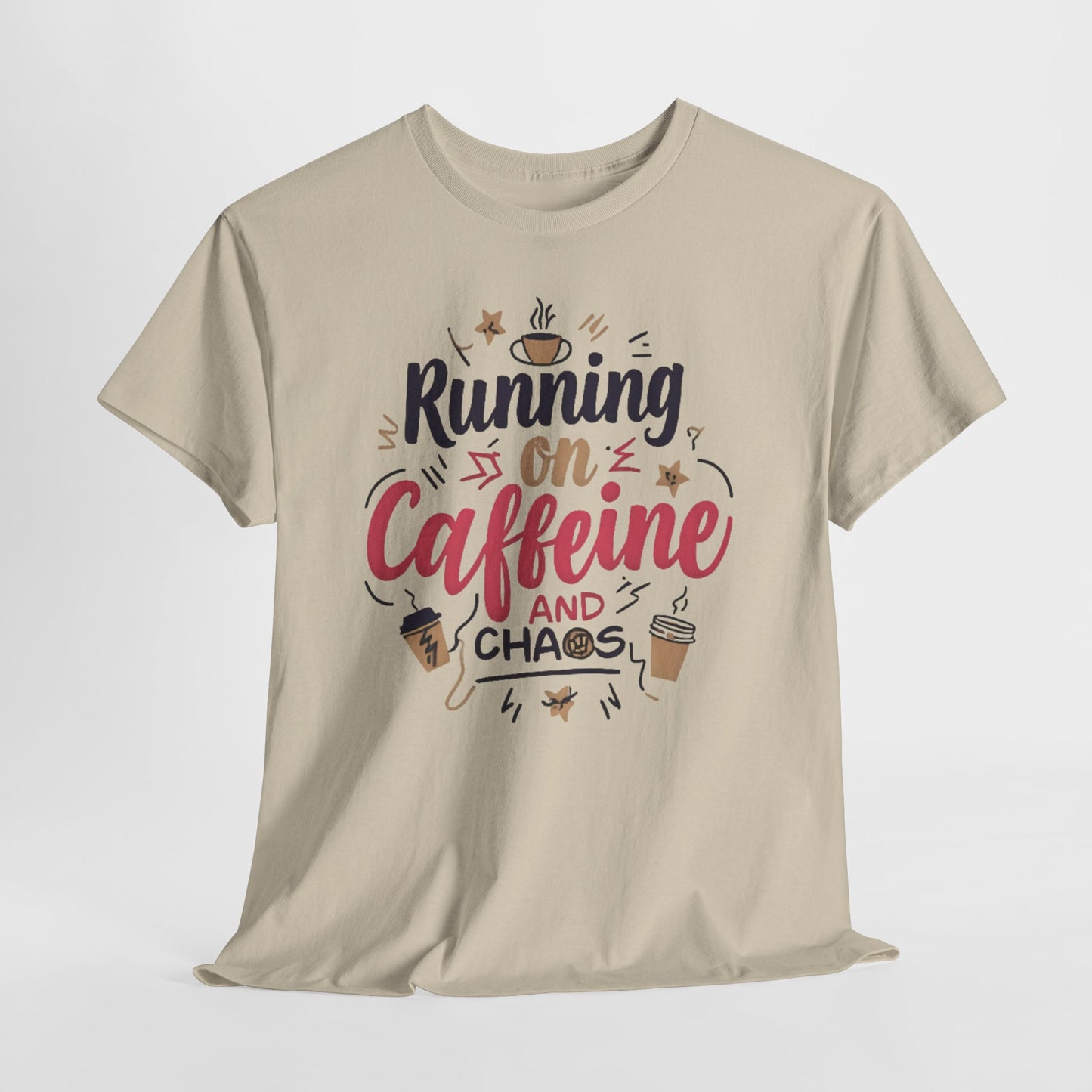 Caffeine & Chaos Tee, Coffee Lover Gift, Unisex Cotton T-Shirt, Funny Quote Shirt, Casual Wear, Birthday Gift, Unique Design