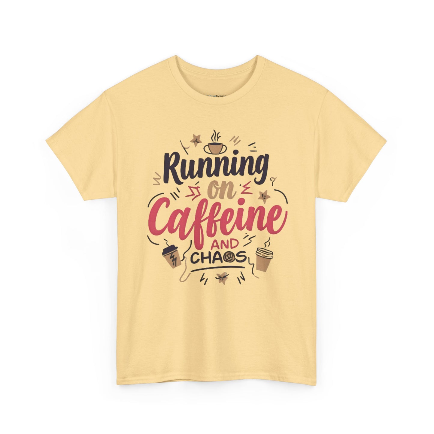 Caffeine & Chaos Tee, Coffee Lover Gift, Unisex Cotton T-Shirt, Funny Quote Shirt, Casual Wear, Birthday Gift, Unique Design