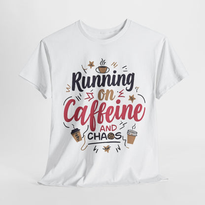 Caffeine & Chaos Tee, Coffee Lover Gift, Unisex Cotton T-Shirt, Funny Quote Shirt, Casual Wear, Birthday Gift, Unique Design